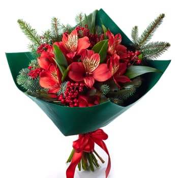 Scarlet and Fern Holiday Bouquet – view 2