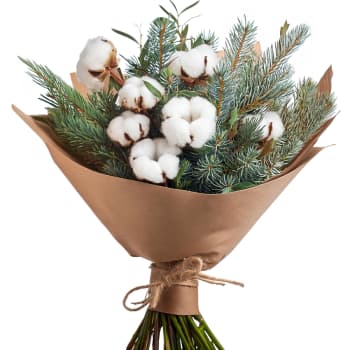 Snowfall Cotton and Fern Bouquet – view 2